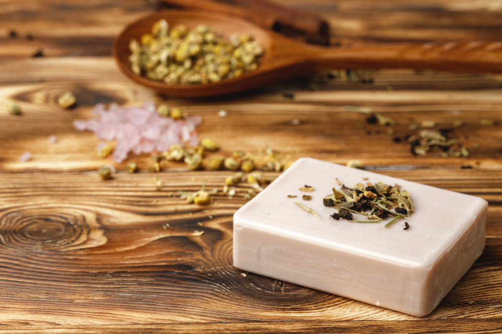 soap bar on wooden surface
